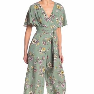 Floral Tie Front Jumpsuit